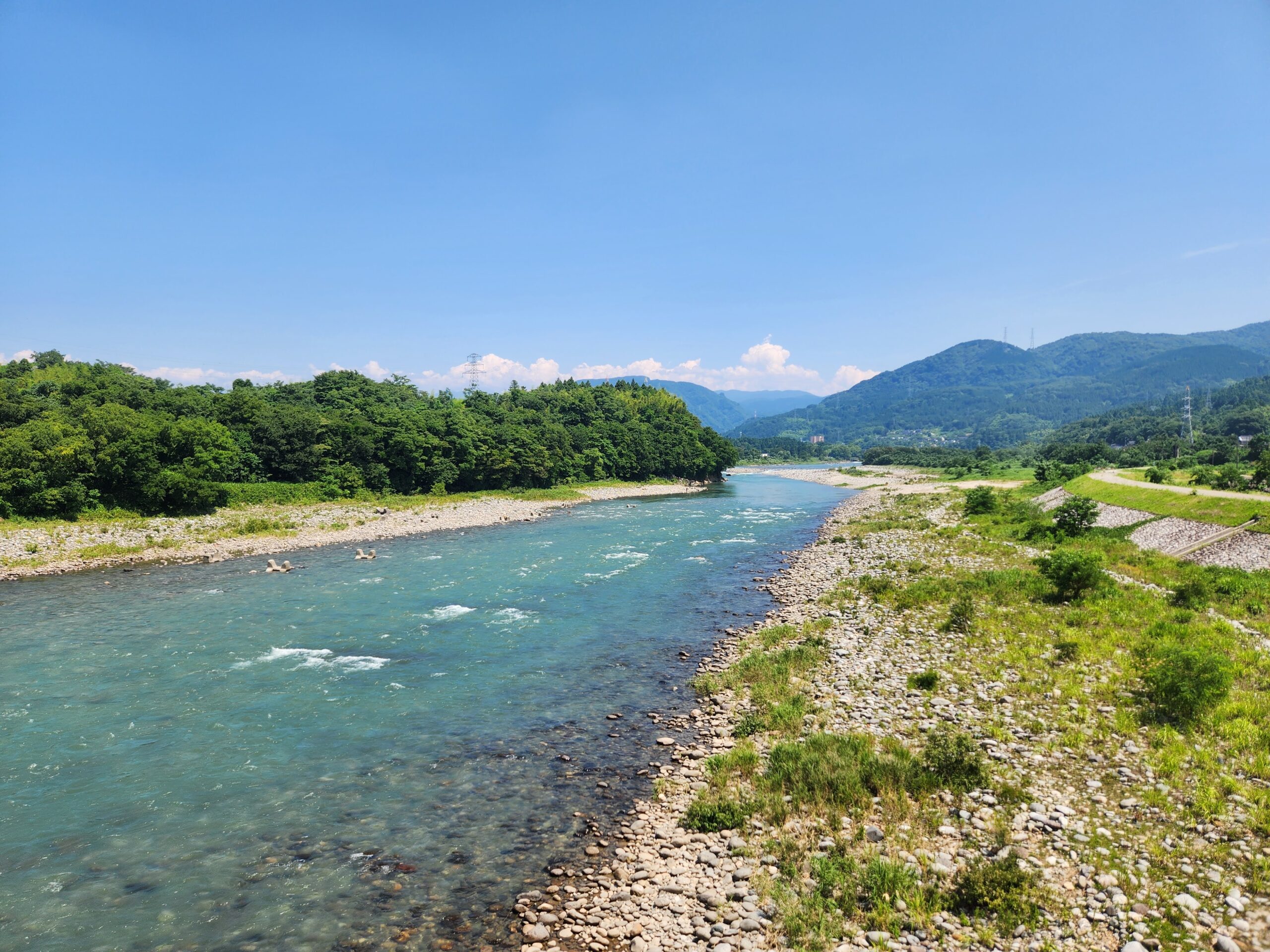 鮎釣りの神通川
